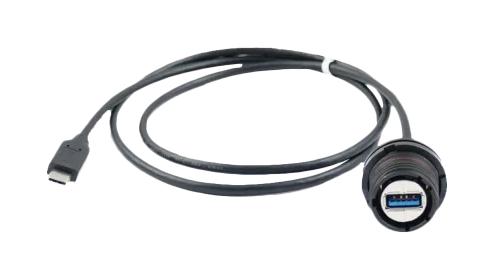 AMPHENOL SOCAPEX 32240ZN-015 USB Cable, 24Pos/9Pos, Type C Plug to Type A Receptacle, 150 mm, 5.9 ", USB 3.0