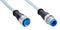SICK YF2A14-040VB3M2A14 Sensor Cable, A Coded, Grey, M12 Receptacle, M12 Plug, 4 Positions, 4 m, 13.1 ft