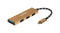 ROLINE 14.02.5049 Hub, 4 Port, USB 3.2, Type C Connection Cable, 5 Gbps, Golden Aluminium Case