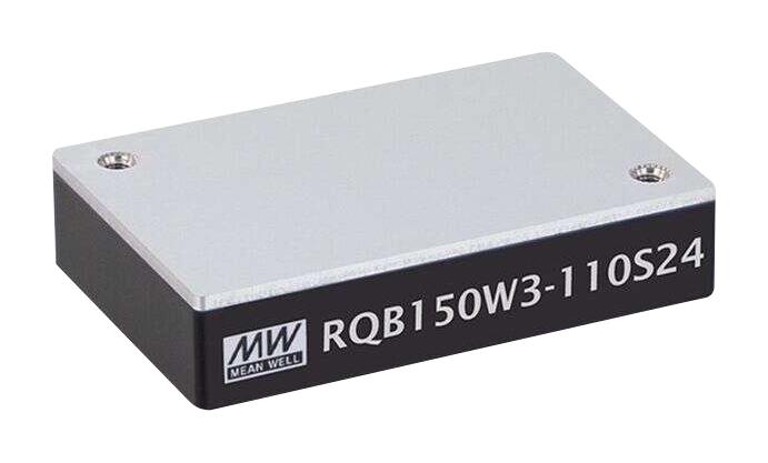 MEAN WELL RQB150W3-110S24 Isolated Through Hole DC/DC Converter, ITE, Industrial & Railway, Quarter Brick, Module, 3:1