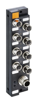 LUMBERG AUTOMATION ASBSM 8/LED 3 Sensor Distribution Box, M12 Connector - 12 Pole, M8 Connector - 3 Pole, 8 Ports, ASBSM Series