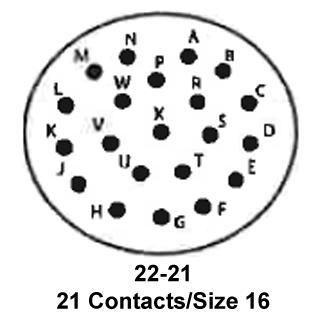 ITT CANNON KPSE00F22-21PW Circular Connector, KPS Series, MIL-DTL-26482 Series I, Wall Mount Receptacle, 21 Contacts