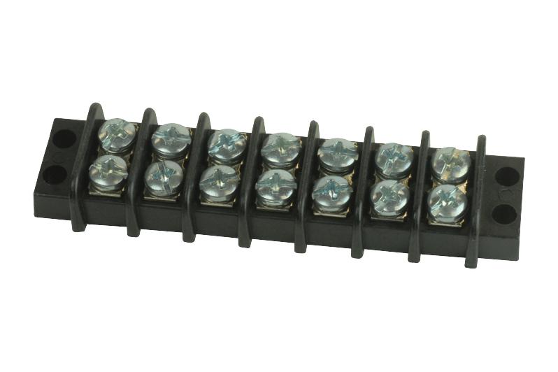MOLEX 38770-0107 Panel Mount Barrier Terminal Block, 2 Row, 7 Ways, 22 AWG, 14 AWG, 9.53 mm, 15 A