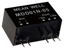 MEAN WELL MDD01L-15N Isolated Through Hole DC/DC Converter, ITE, Industrial & Medical, SIP, 1 W, 2 Output, 15 V