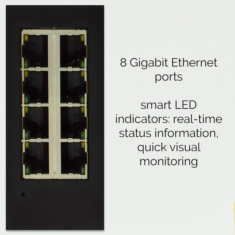 BRAINBOXES SW-718 Switch, Hardened, 8 Ports, Industrial, Gigabit Ethernet, DIN Rail, RJ45 x 8, 10Mbps, 100Mbps, 1Gbps GTIN UPC EAN: 0837324005110