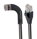 L-COM TRD695SRA6BLK-2 Ethernet Cable, Cat6, 90&deg; RJ45 Plug to RJ45 Plug, FTP (Foiled Twisted Pair), Black, 609.6 mm