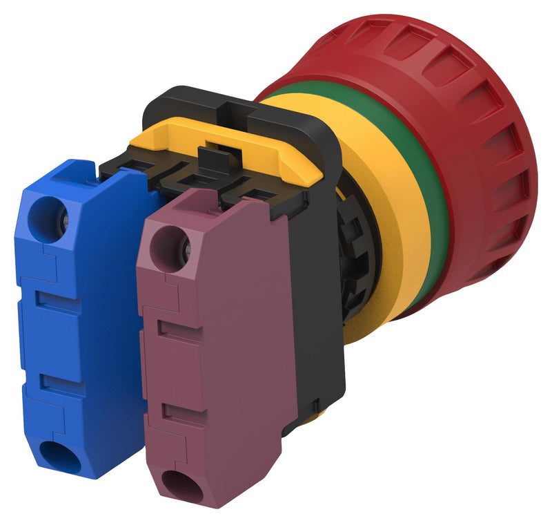 ALCOSWITCH - TE CONNECTIVITY PBES22N11R E-STOP SW, SPST-NO/SPST-NC, 10A, 24VAC