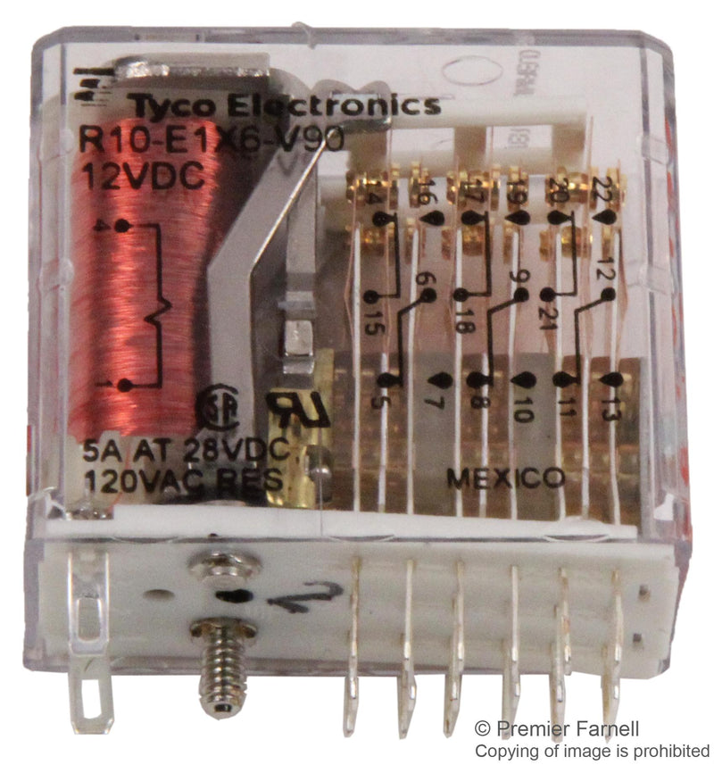 POTTER&amp;BRUMFIELD - TE Connectivity R10-E1X6-V90 R10-E1X6-V90 Relay 6PDT 120VAC 30VDC 5A