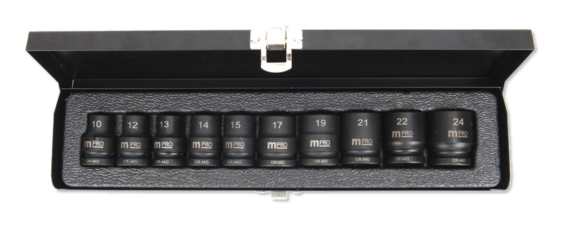 MULTICOMP PRO MP12-SS23160D Impact Socket Set, 10 Pieces of 10/12/13/14/15/17/19/21/22/24mm Impact Socket Drives 1/2"