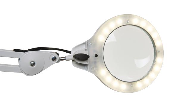 GLAMOX LUXO LFM LED G2 3 DIOPTER Magnifier Light, Illuminated, 10W LED, 3.5 Diopter, 1050mm Adjustable Arm, White, EU/UK
