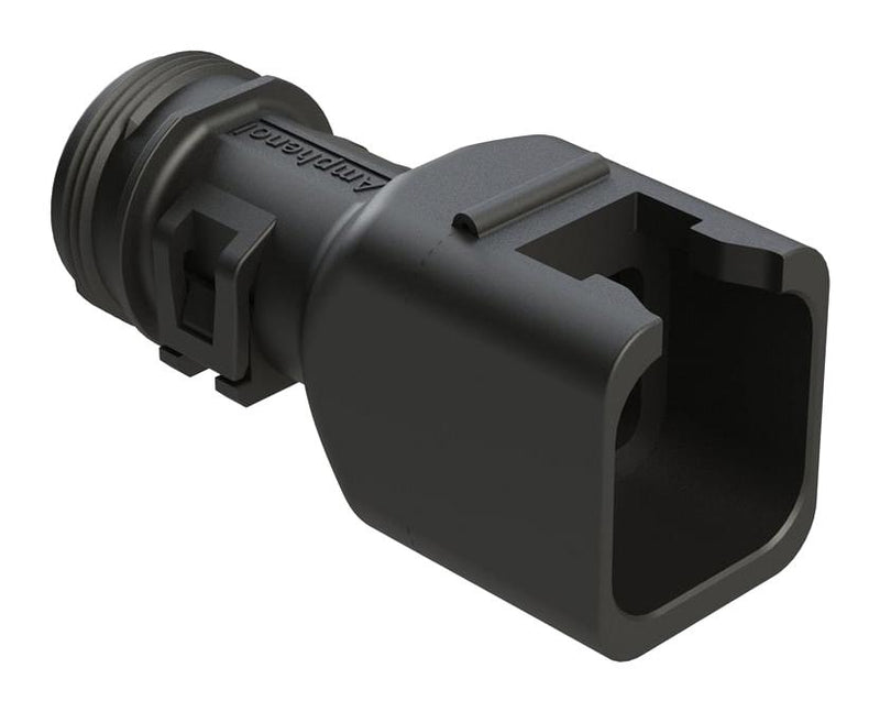 AMPHENOL SINE/TUCHEL ATBS-239-0605 BACKSHELL, PLUG CONN, 6POS, 180DEG, BLK