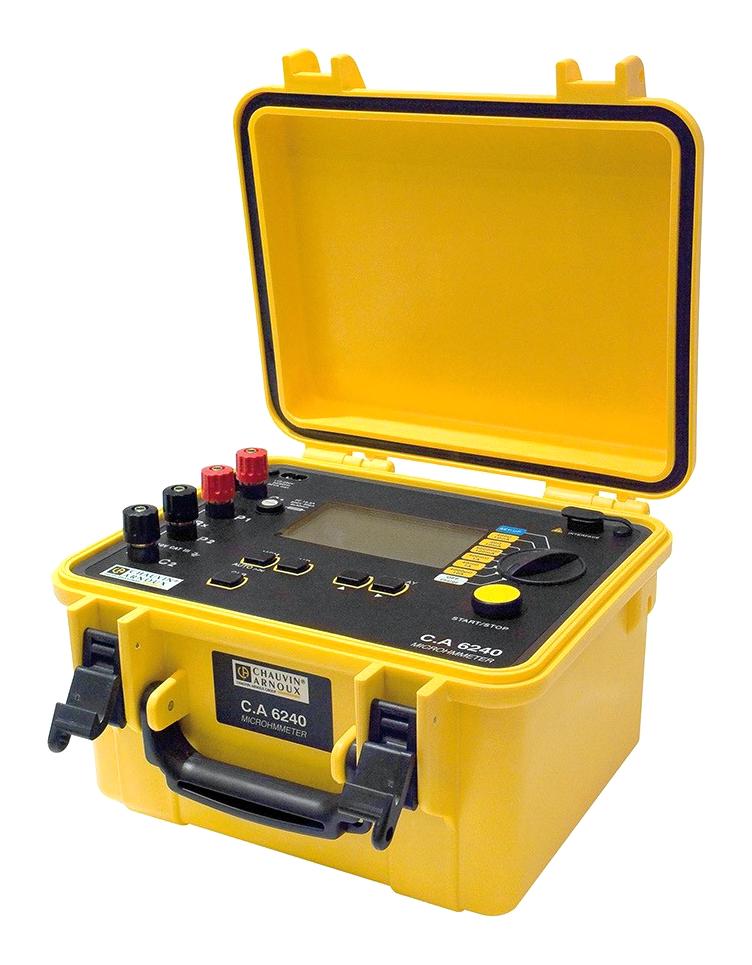 CHAUVIN ARNOUX P01143200 Ohmmeter, CA 6240, 4-Wire, 5&micro;ohm to 399.9ohm, 1 &micro;ohm, 10 A, 0.25%, 280 mm CA 6240