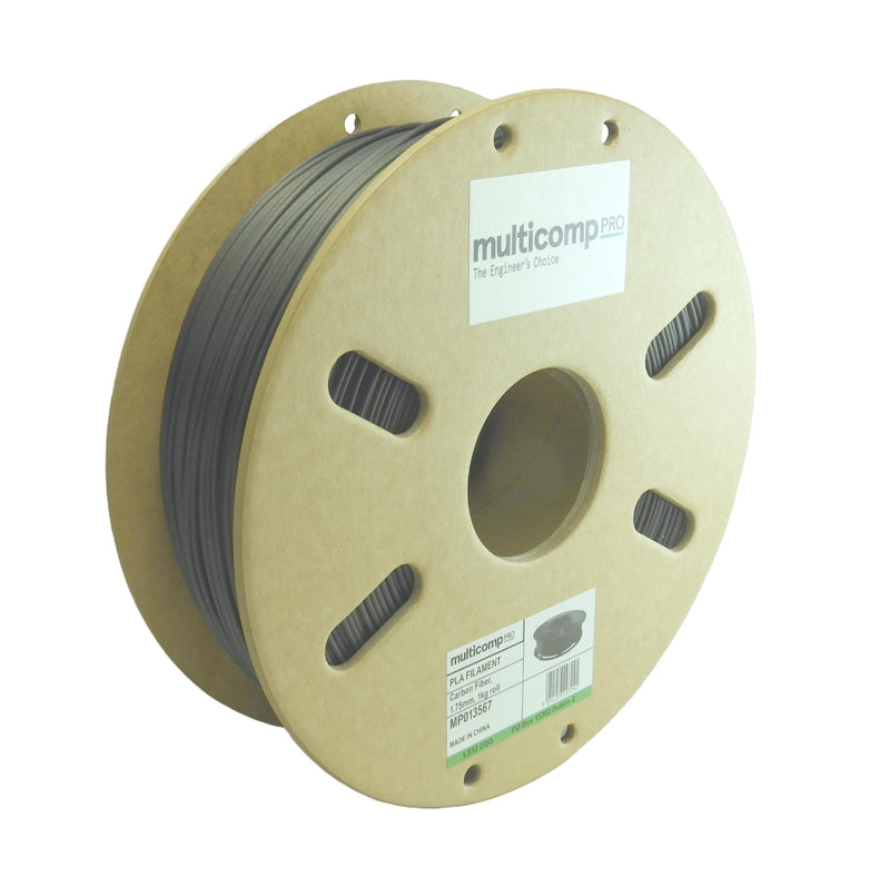 MULTICOMP PRO MP013567 3D Printer Filament, 1.75mm, Glass Fibre Reinforced PLA (Polylactide), Black, 190&deg;C to 230&deg;C, 1kg