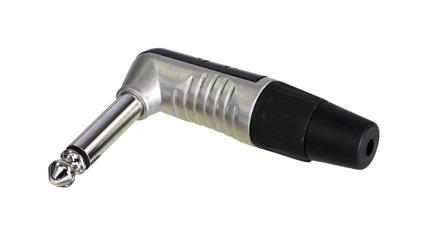 REAN RP2RC Phone Audio Connector, Mono, R/A, 2 Contacts, Plug, 6.35 mm, Cable Mount, Nickel Plated Contacts