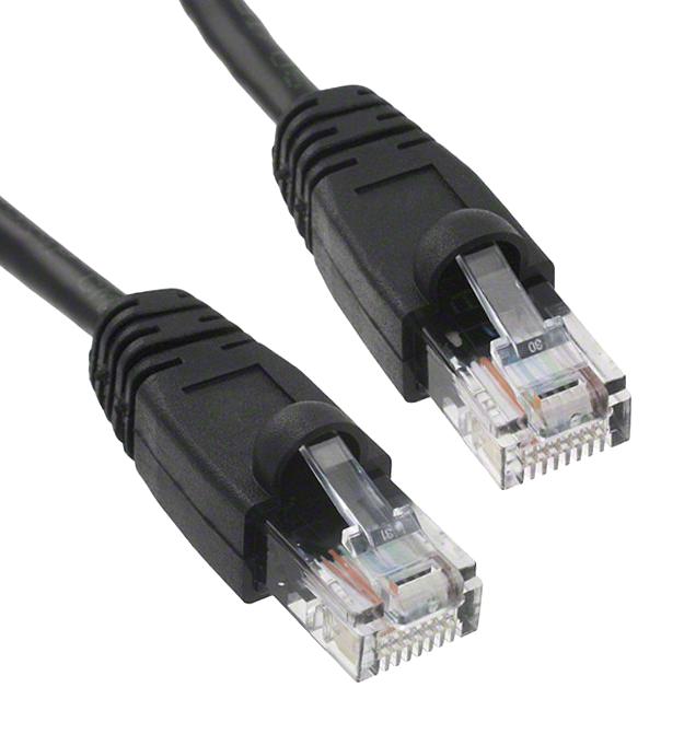 AMPHENOL COMMUNICATIONS SOLUTIONS RJE1Y22A53644401 Ethernet Cable, 8P8C, Cat6, RJ45 Plug to RJ45 Plug, SFTP (Screened Foiled Twisted Pair), Black