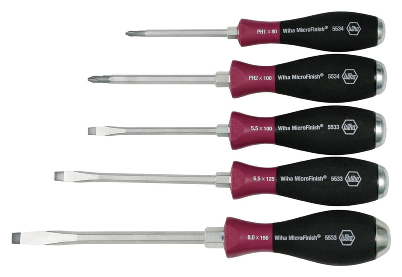 WIHA 53390 SCREWDRIVER SET, HEAVY DUTY, 5PC