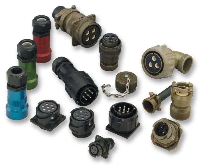 AMPHENOL INDUSTRIAL AIT6A14S-6PS Circular Connector, AIT Series, MIL-DTL-5015 Series, Straight Plug, 6 Contacts, Solder Pin