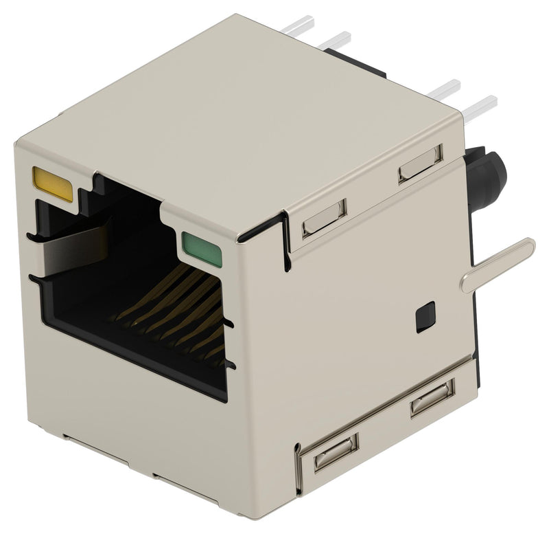 TE CONNECTIVITY 2488953-1 Modular Connector, G/Y LED, RJ45 Jack, 1 x 1 (Port), 8P8C, Cat5, Through Hole Mount