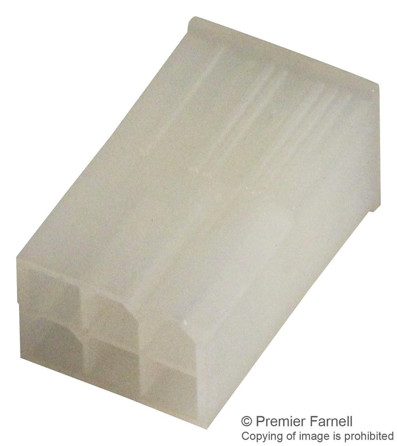 MOLEX 39-01-3063 Connector Housing, No Lock, UL 94V-2, Mini-Fit Jr. 5559, Plug, 6 Ways, 4.2 mm
