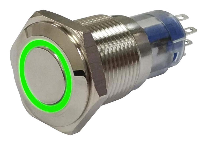 Multicomp PRO MP-PB7-03LB32DFRG12V. MP-PB7-03LB32DFRG12V. Antivandal SW Spdt 3A 250VAC Panel New