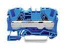 WAGO 2006-1204 DIN Rail Mount Terminal Block, Blue, 2 Ways, 20 AWG, 8 AWG, 6 mm&sup2;, Clamp, 41 A
