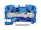 WAGO 2006-1204 DIN Rail Mount Terminal Block, Blue, 2 Ways, 20 AWG, 8 AWG, 6 mm&sup2;, Clamp, 41 A