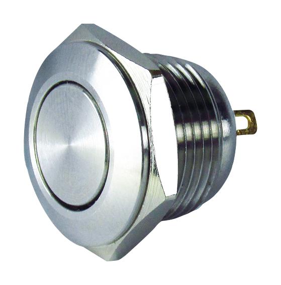 MULTICOMP PRO MPF12S1-1210NPS000 Vandal Resistant Switch, MPF Series, 16 mm, SPST-NO, Momentary, Round Raised, Natural