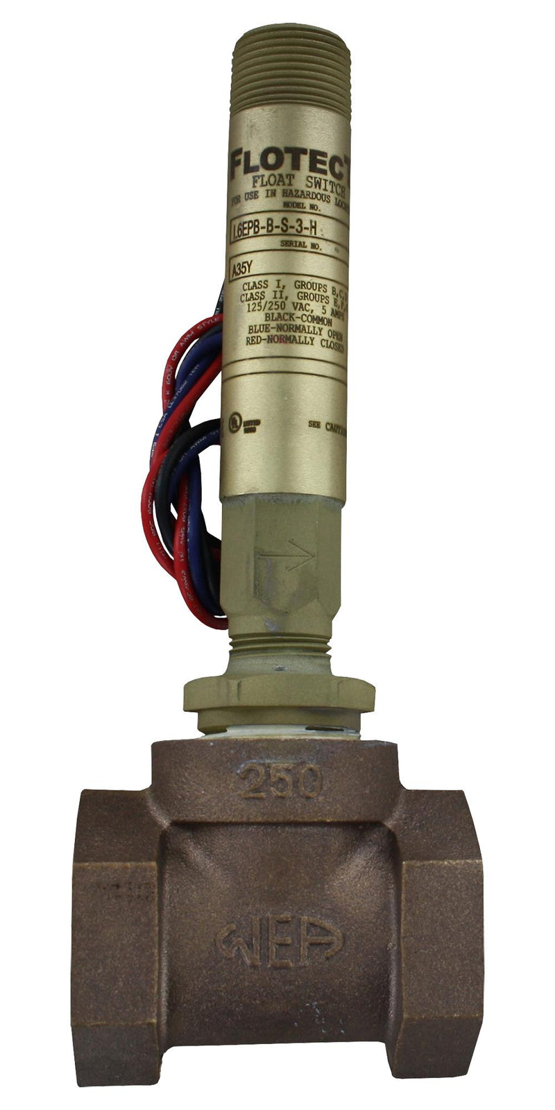 DWYER L6EPB-B-S-3-H. LIQUID LEVEL SWITCH, BRASS, SPDT