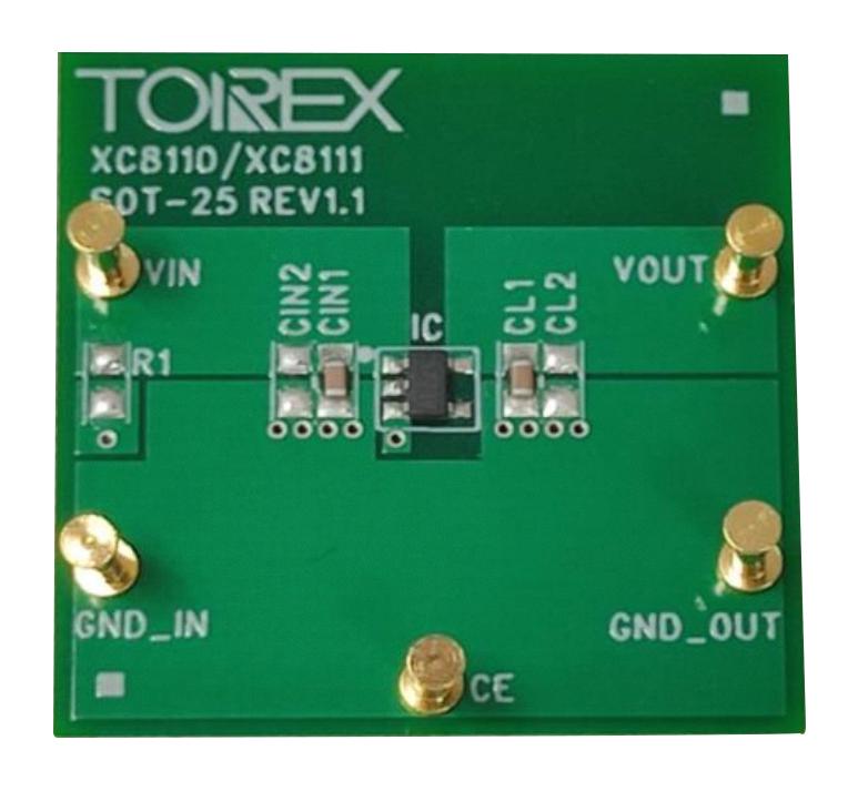 TOREX XC8111AA01M-EVB-01 Evaluation Board, XC8111AA01MR, Load Switch, Power Management