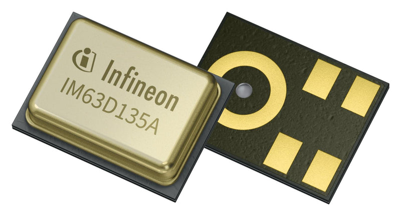 INFINEON IM63D135AXTMA1 Audio Control, MEMS Microphone, 1.62V to 3.6V, PDM, TLGA, 5 Pins, -40 &deg;C