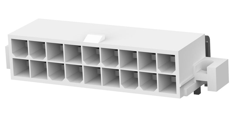 TE CONNECTIVITY 1-1586043-8 Pin Header, Wire-to-Board, 4.2 mm, 2 Rows, 18 Contacts, Through Hole Right Angle