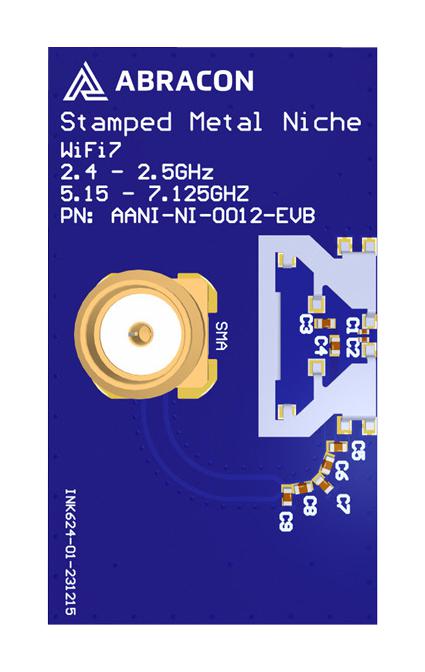 ABRACON AANI-NI-0012 RF Antenna, 5.15GHz to 7.125GHz, WiFi / IoT / M2M / PAN, Linear, SMD/SMA Connector