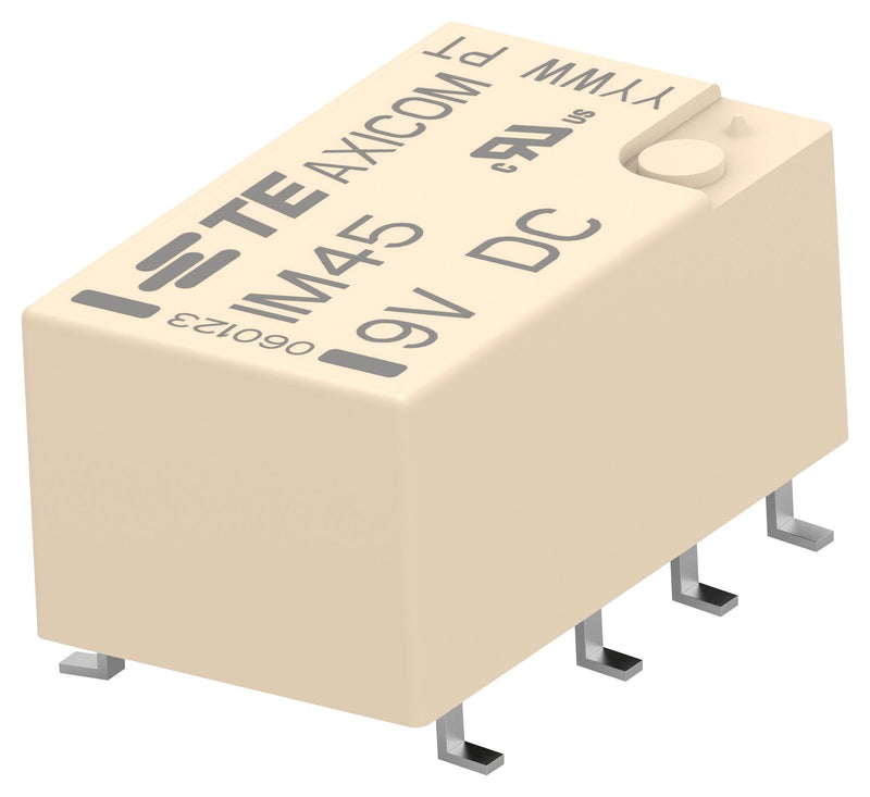AXICOM - TE CONNECTIVITY IM45SR Signal Relay, 9 VDC, DPDT, 2 A, IM Series, SMD, Latching Single Coil