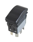 MULTICOMP PRO MP-264CNN-2ABD Rocker Switch, 24VDC LED, IP67, (On)-Off-(On), DPDT, Illuminated, Panel Mount, Black