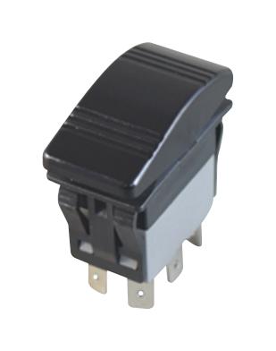 MULTICOMP PRO MP-264CNN-2ABD Rocker Switch, 24VDC LED, IP67, (On)-Off-(On), DPDT, Illuminated, Panel Mount, Black