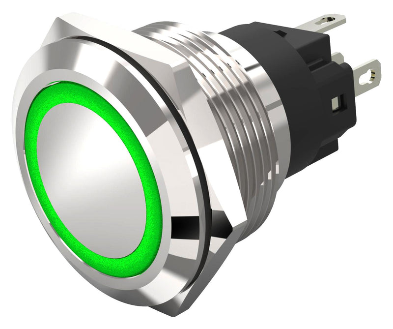 EAO 82-6151.1136 Vandal Resistant Switch, 82 Series, 22.3 mm, SPDT, Momentary, Round Flat