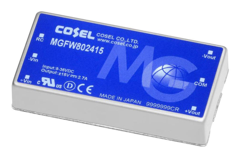 COSEL MGFW804815 Isolated Through Hole DC/DC Converter, ITE, DIP, 4:1, 81 W, 2 Output, 15 V