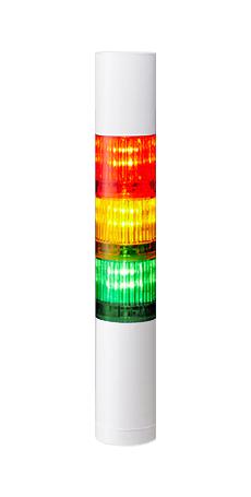 PATLITE LR4-302WJBW-RYG Signal Tower, 3 Tier, Amber, Green, Red, 85 dB, Cable, 4 Tone, 24VDC, IP65, NEMA 4X, NEMA 13