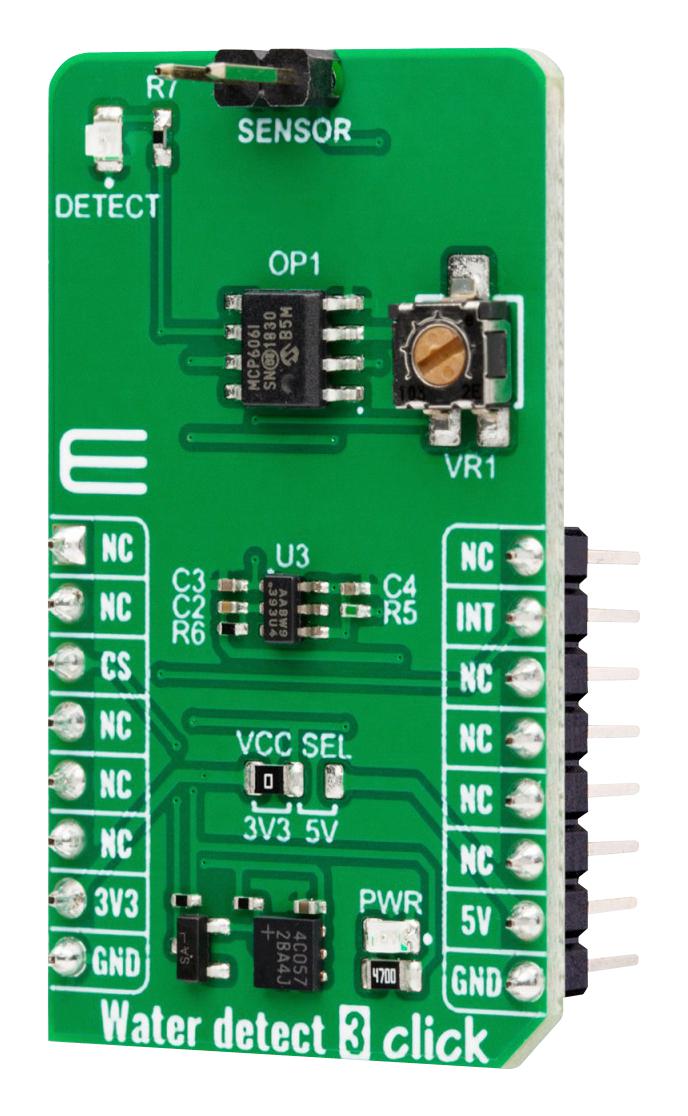 MIKROELEKTRONIKA MIKROE-5848 Add-On Board, Water Detect 3 Click, MikroE mikroBUS Compatible Development Boards