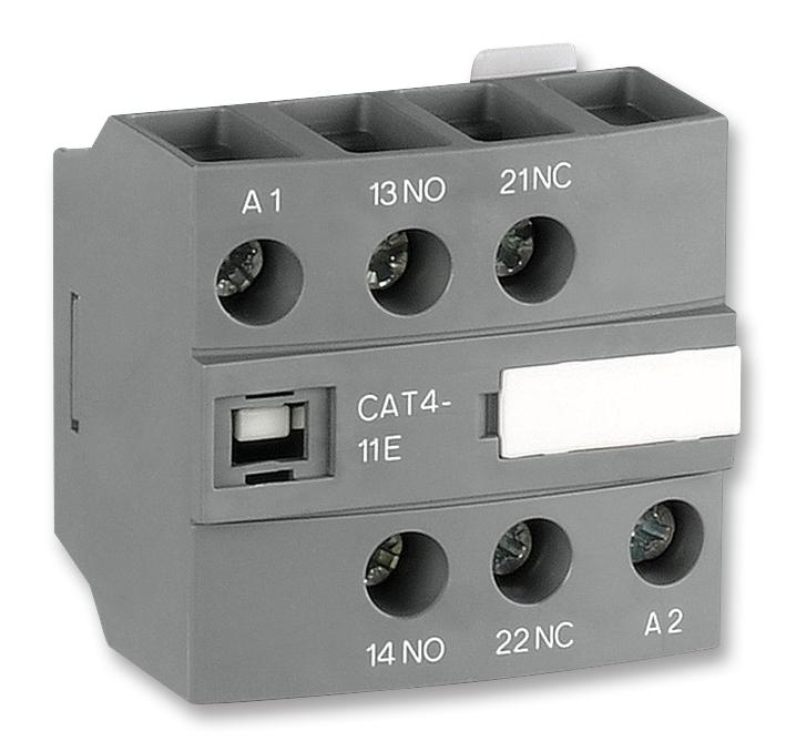 ABB CAT4-11E Contact Block, Front, 1NO+1NC, 6 A, 690 V, 2 Pole, Screw CAT4-11E