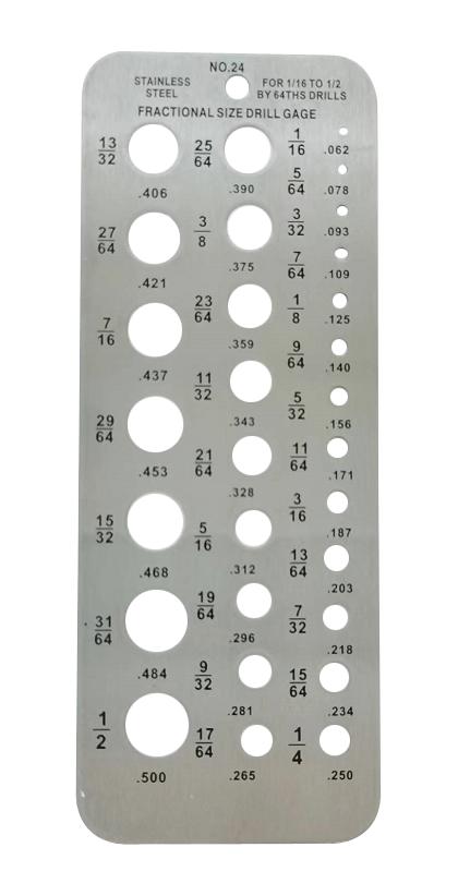 Multicomp PRO MP010824 MP010824 Drill Gauge Fractional 29 Holes 12.7 mm Measuring Range Max