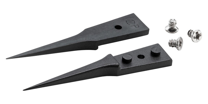IDEAL-TEK A5UFCP Tweezer Tip, Straight/Pointed, 40mm OAL, Carbon Fibre Reinforced Plastic, Set of 2 with Screws