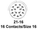 AMPHENOL AEROSPACE D38999/26FG16PN CIRCULAR CONNECTOR PLUG SIZE 21, 16 POSITION, CABLE