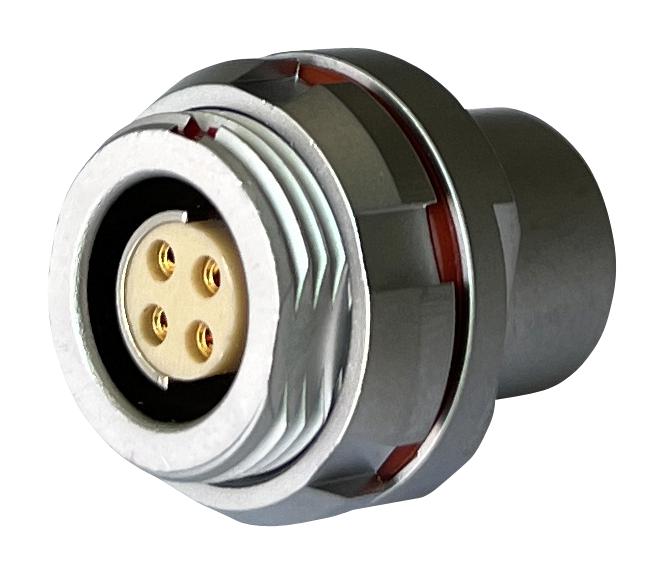 MULTICOMP PRO MCP-M1RS104P-IP68 Circular Connector, MP IP68 Metal Push Pull Series, Panel Mount Receptacle, 4 Contacts