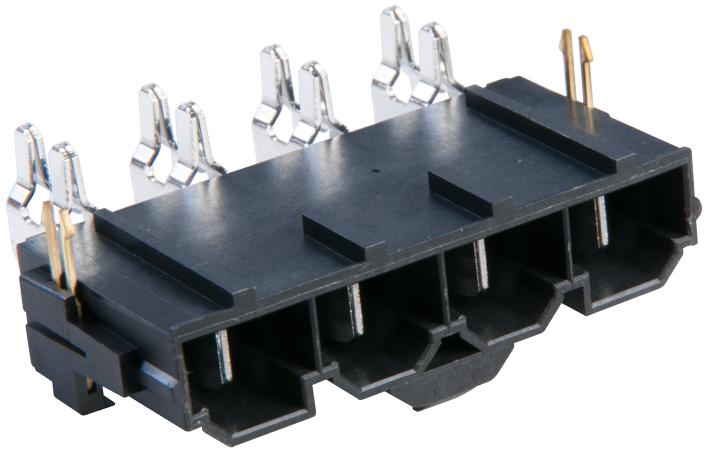 MOLEX 42820-4212 Pin Header, Power, Wire-to-Board, 10 mm, 1 Rows, 4 Contacts, Through Hole Right Angle