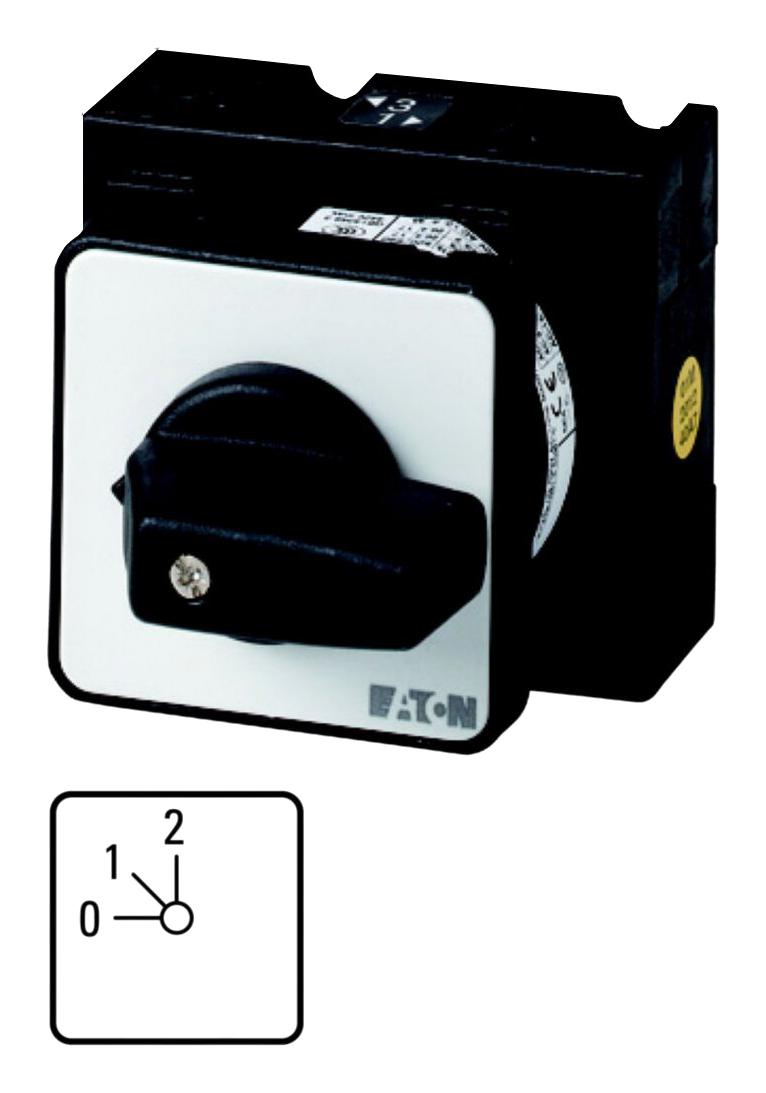 EATON MOELLER T3-3-8314/EZ Rotary Switch, Step, 3 Position, 3 Pole, 45 &deg;, 32 A, 690 V, T3 Series