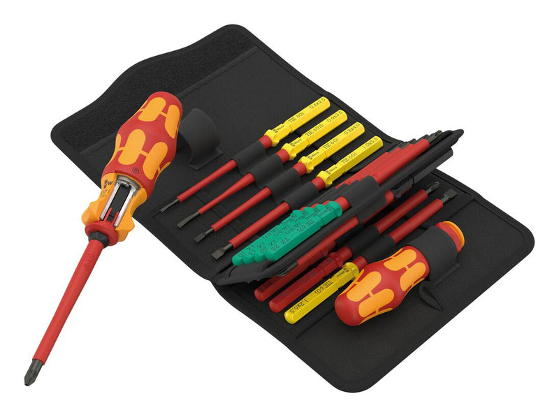 WERA 05006618001 Screwdriver Set, VDE, Blade Holding Handle/Phillips/Pozidrive/Torx/Slotted, 17 Pieces