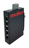 MOLEX 112036-1000 Switch, 5 Ports, Industrial, Unmanaged Fast Ethernet, DIN Rail / Wall, RJ45 x 5, 10Mbps, 100Mbps