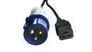 MULTICOMP PRO GW-151826 Mains Power Cord, IEC 60309 to IEC 60320-1 C19, 1 m, 16 A, 250 V, Black, MP-IP44 Commando Series