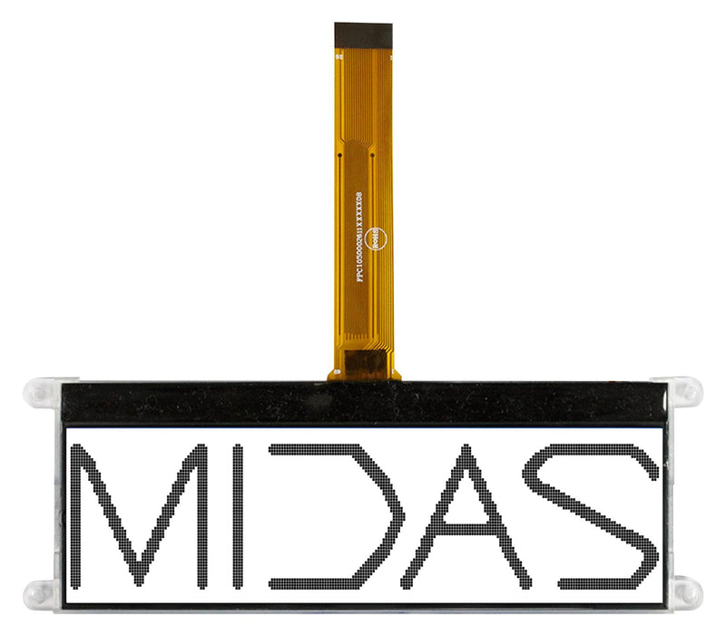 MIDAS DISPLAYS MCCOG240064F6W-FPTLW Graphic LCD, 240 x 64 Pixels, Black on White, 3.3V, Parallel, SPI, Transflective